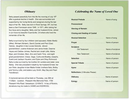 Divine Funeral Program Template - The Funeral Program Site