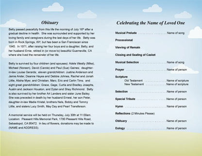 Doll Funeral Program Template - The Funeral Program Site