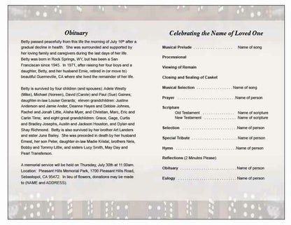 Dominoes Funeral Program Template - The Funeral Program Site
