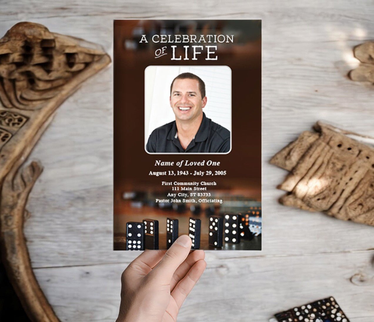 Dominoes Funeral Program Template - The Funeral Program Site