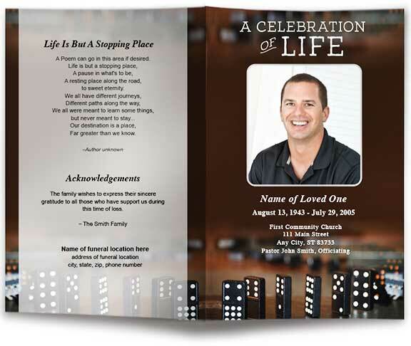 Dominoes Funeral Program Template - The Funeral Program Site