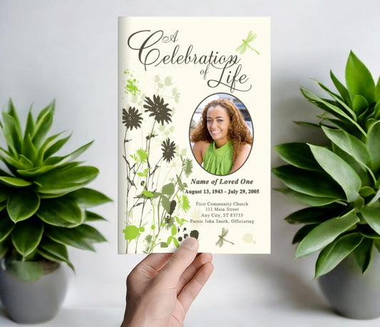Dragonfly Funeral Program Template - The Funeral Program Site