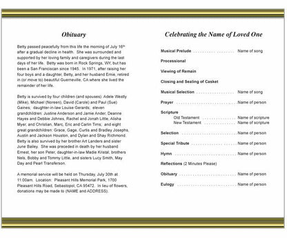 Drape Funeral Program Template - The Funeral Program Site
