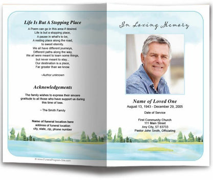 Dream Watercolor Funeral Program Template - The Funeral Program Site
