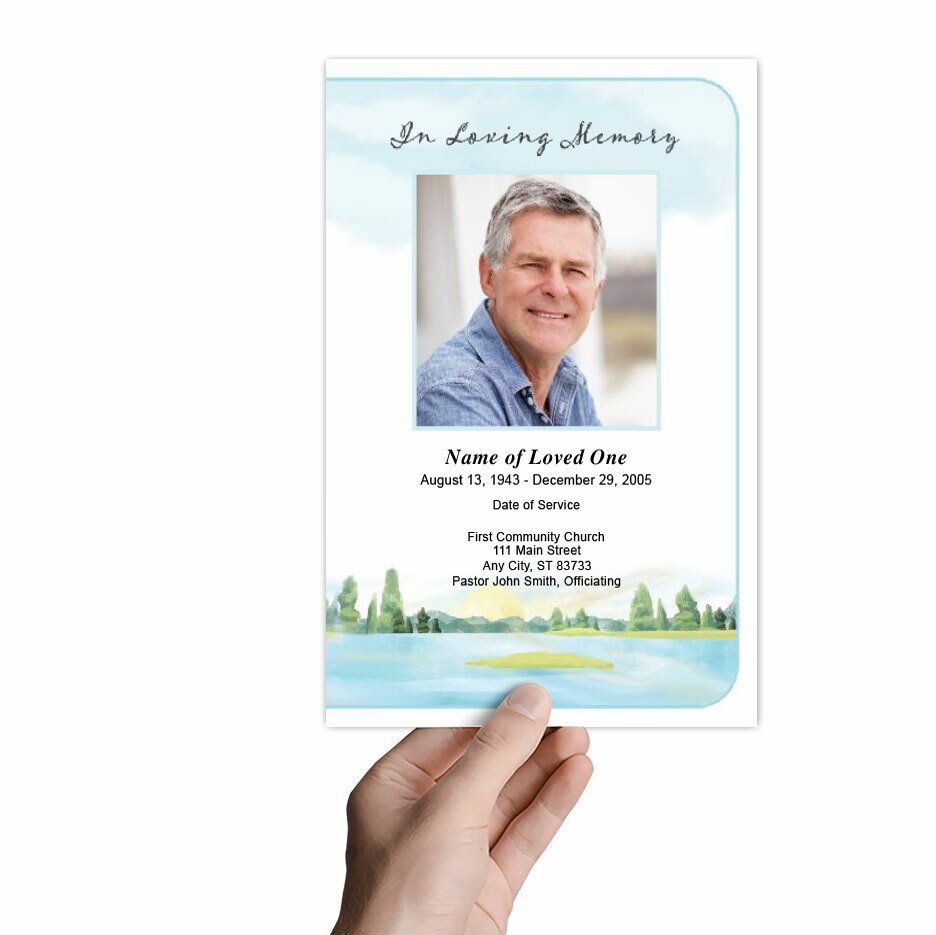 Dream Watercolor Funeral Program Template - The Funeral Program Site