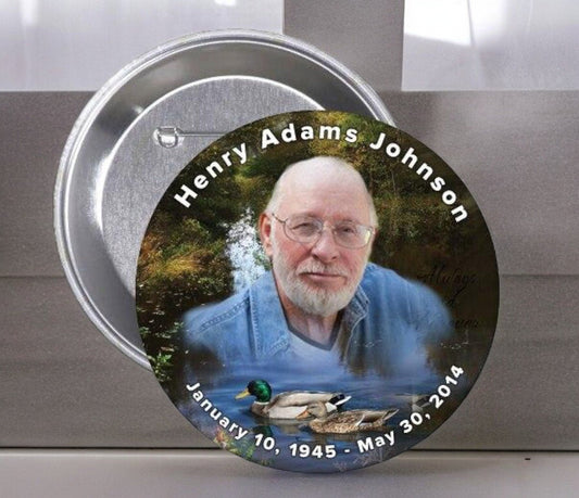 Duck Pond Memorial Button Pin (Pack of 10) - Celebrate Prints