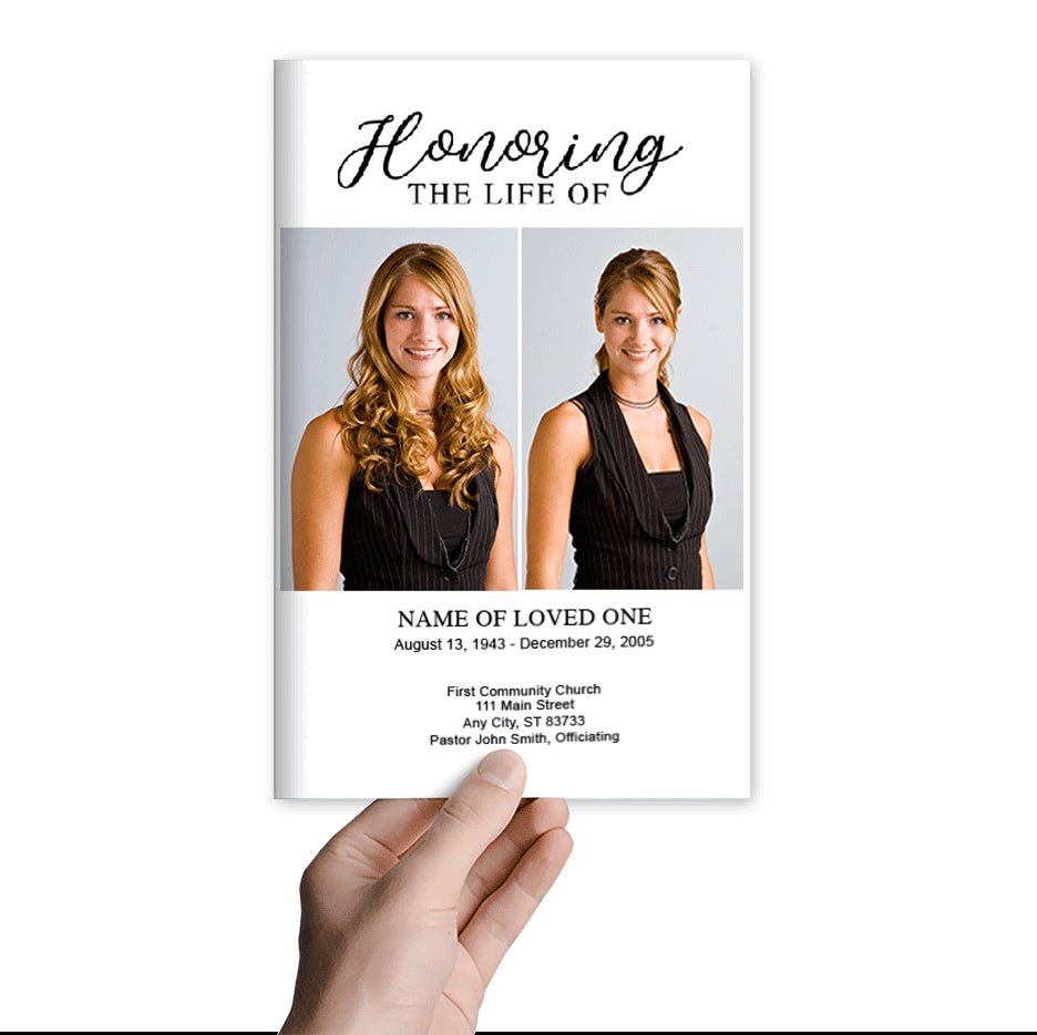 Duo Photo Funeral Program Template - The Funeral Program Site