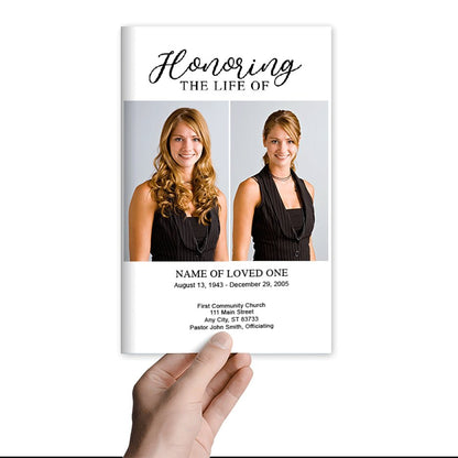 Duo Photo Funeral Program Template - The Funeral Program Site