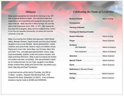 Elegance Funeral Program Template - The Funeral Program Site