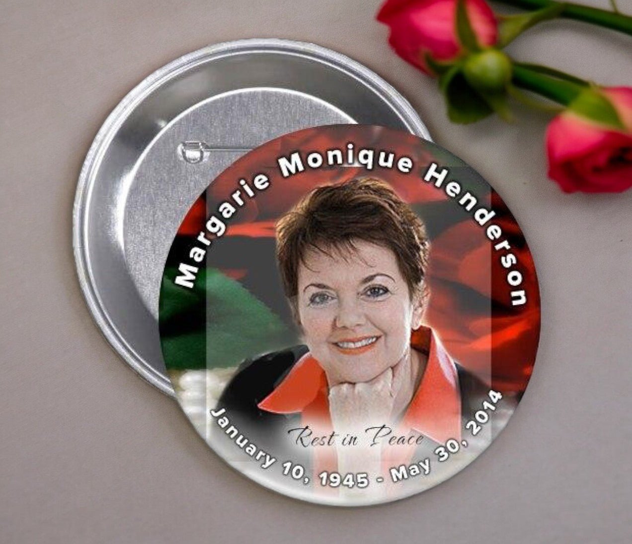 Elegance Memorial Button Pin (Pack of 10) - Celebrate Prints