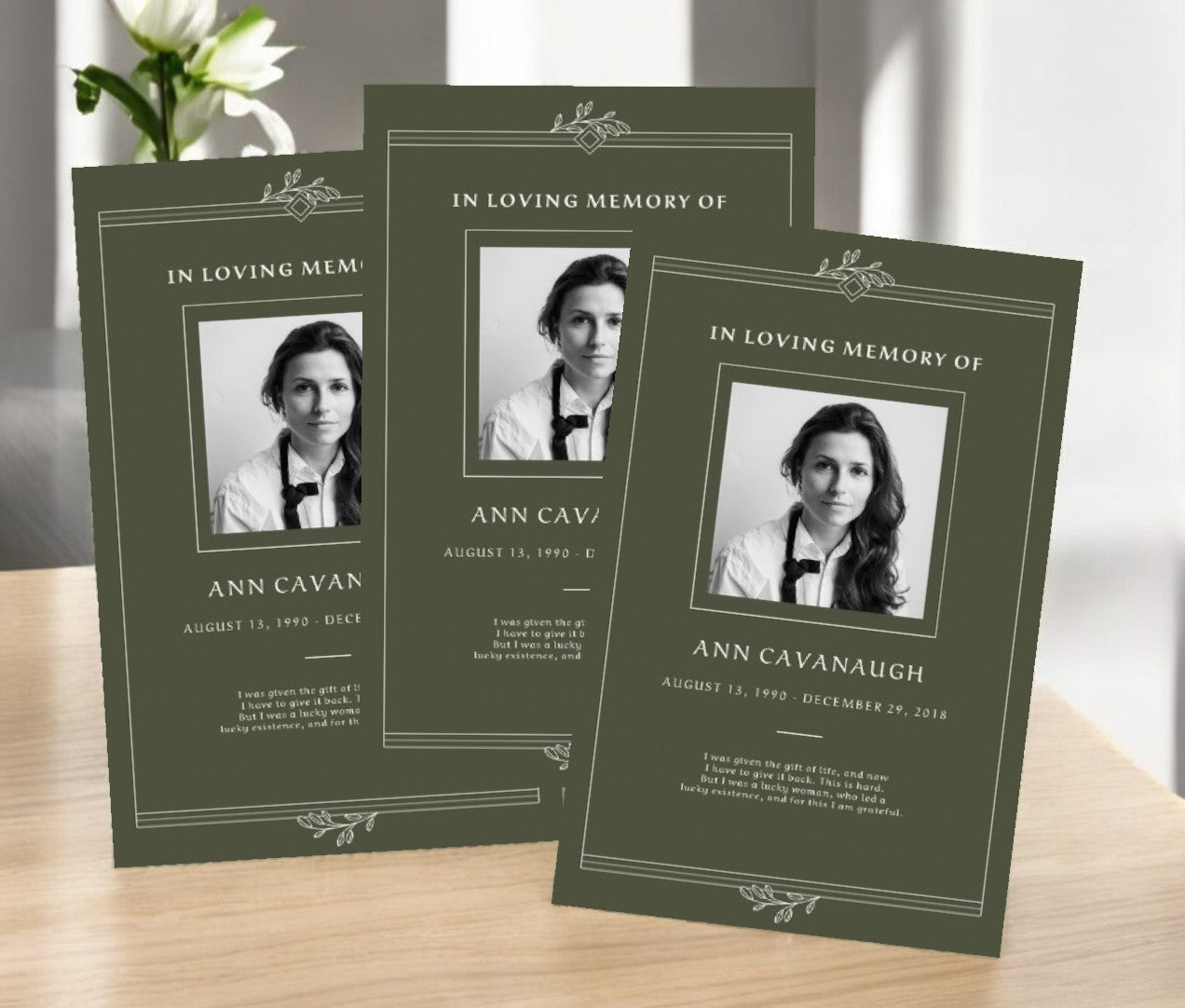 Elegant Remembrance Funeral Program Template - The Funeral Program Site