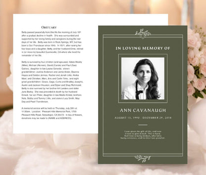 Elegant Remembrance Funeral Program Template - The Funeral Program Site