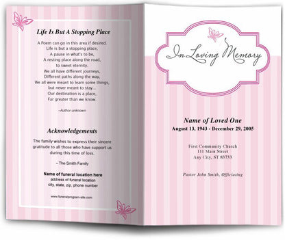 Embrace Funeral Program Template - The Funeral Program Site