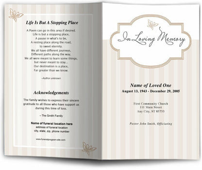 Embrace Funeral Program Template - The Funeral Program Site