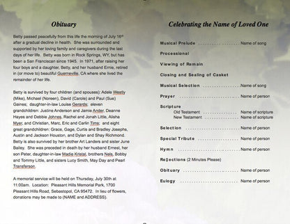 Essence Funeral Program Template - The Funeral Program Site