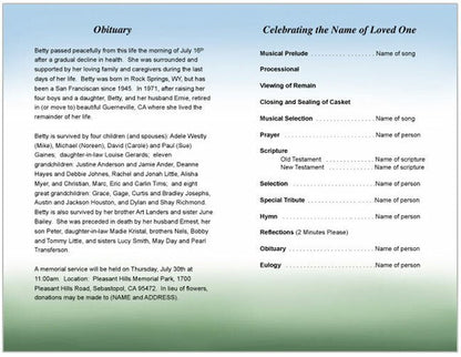 Eve Funeral Program Template - The Funeral Program Site