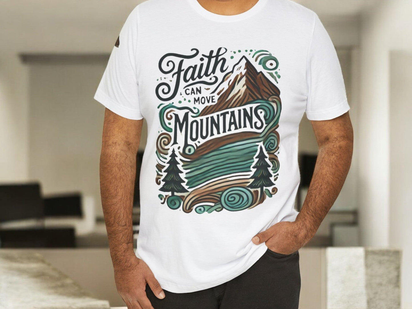 Faith Can Move Mountains Tee - Unisex Short Sleeve T-Shirt - Celebrate Prints