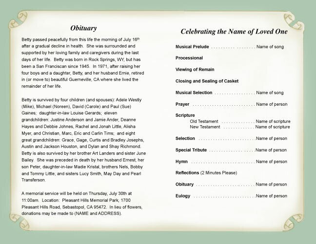 Faith Funeral Program Template - The Funeral Program Site