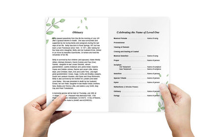 Fallen Leaf Funeral Program Template - The Funeral Program Site