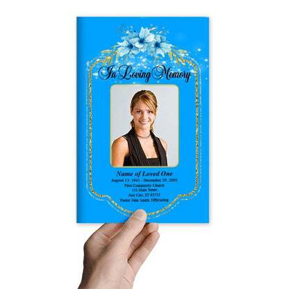 Floral Glitter Funeral Program Template - The Funeral Program Site