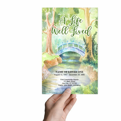 Forest Watercolor Funeral Program Template - The Funeral Program Site