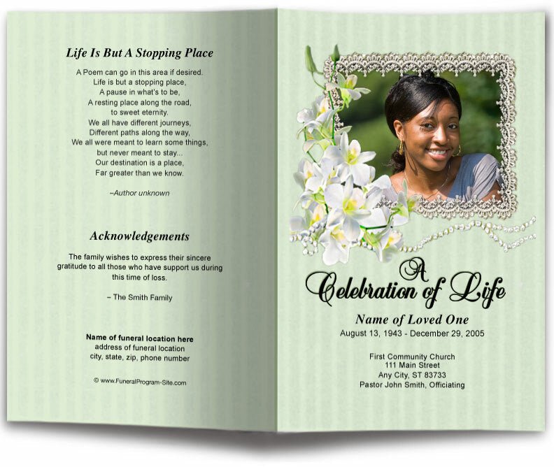 Fresca Funeral Program Template - The Funeral Program Site