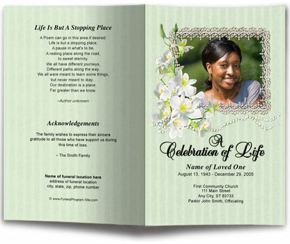 Fresca Funeral Program Template - The Funeral Program Site