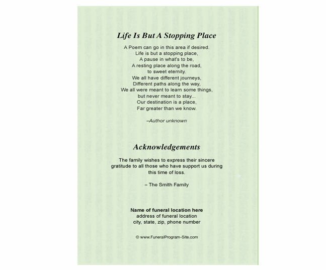 Fresca Funeral Program Template - The Funeral Program Site