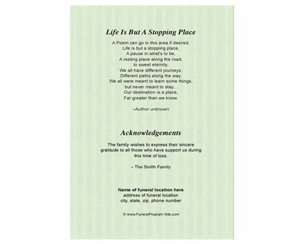 Fresca Funeral Program Template - The Funeral Program Site