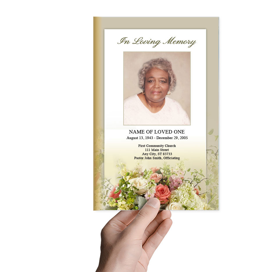 Botanical Funeral Program Template.