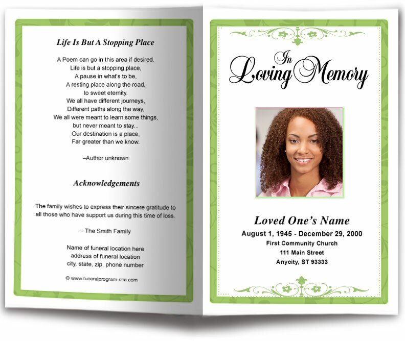 Fuschia Funeral Program Template - The Funeral Program Site