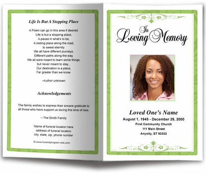 Fuschia Funeral Program Template - The Funeral Program Site