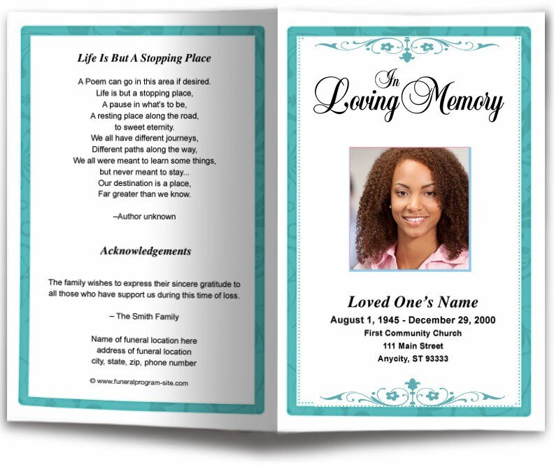 Fuschia Funeral Program Template - The Funeral Program Site