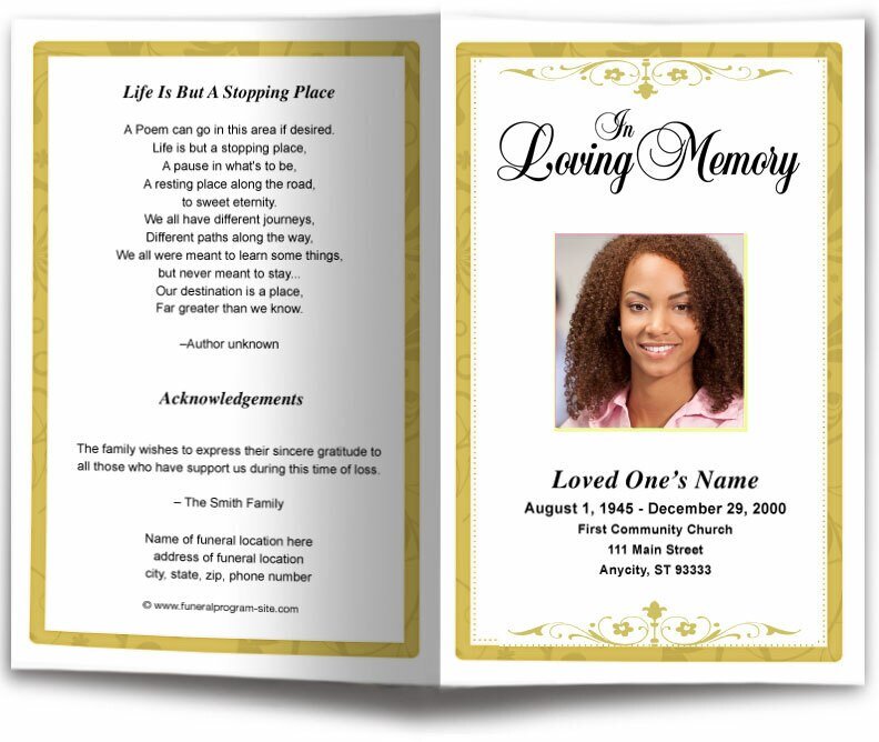 Fuschia Funeral Program Template - The Funeral Program Site
