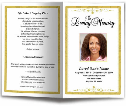 Fuschia Funeral Program Template - The Funeral Program Site
