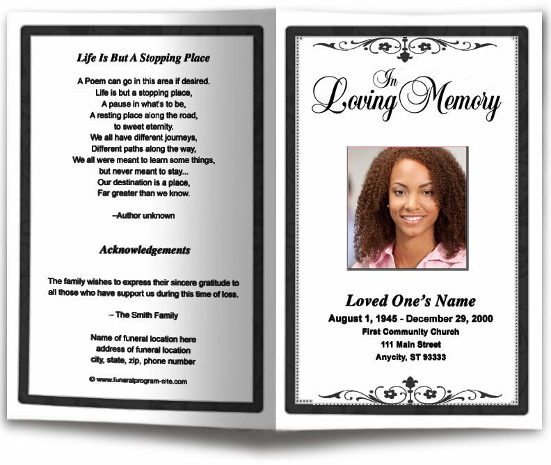 Fuschia Funeral Program Template - The Funeral Program Site