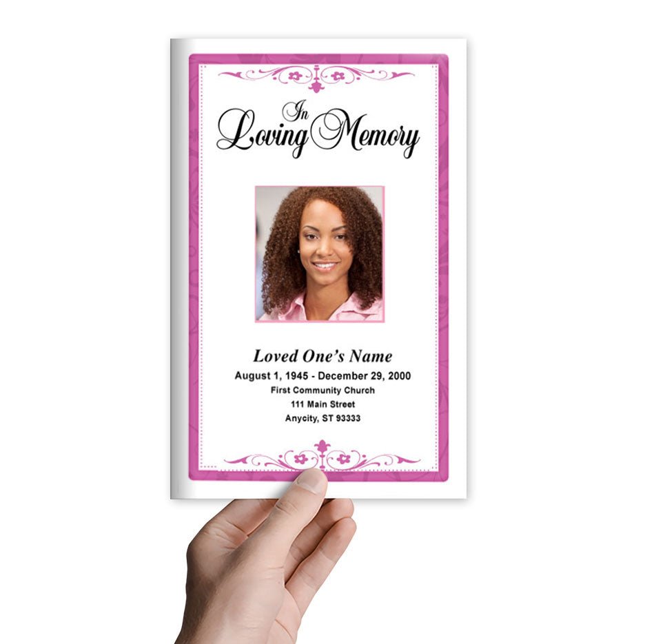 Fuschia Funeral Program Template - The Funeral Program Site