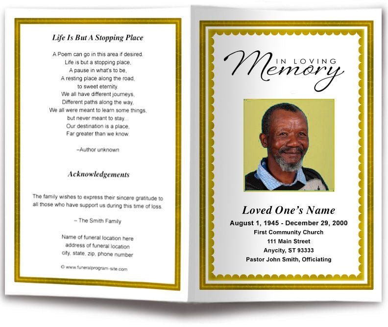 Gallant Funeral Program Template - The Funeral Program Site