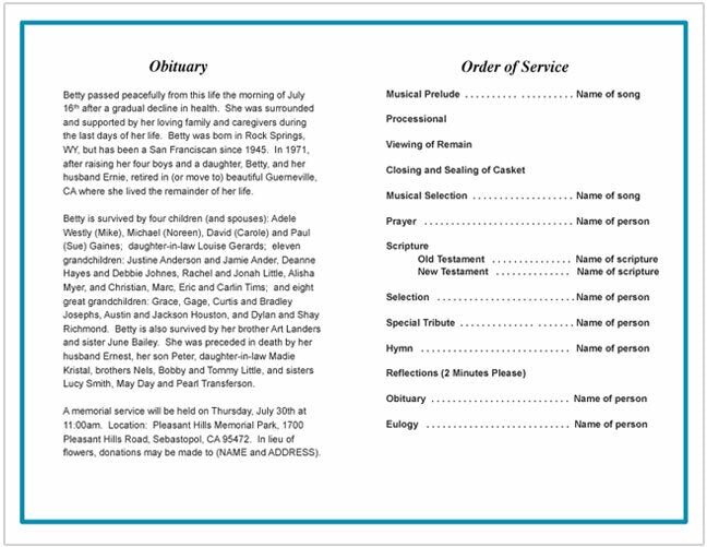 Gallant Funeral Program Template - The Funeral Program Site