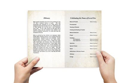 Garden Gate Watercolor Funeral Program Template - The Funeral Program Site