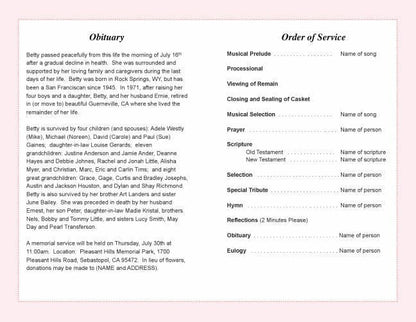 Garland Funeral Program Template - The Funeral Program Site