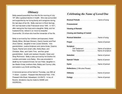 Genesis Funeral Program Template - The Funeral Program Site