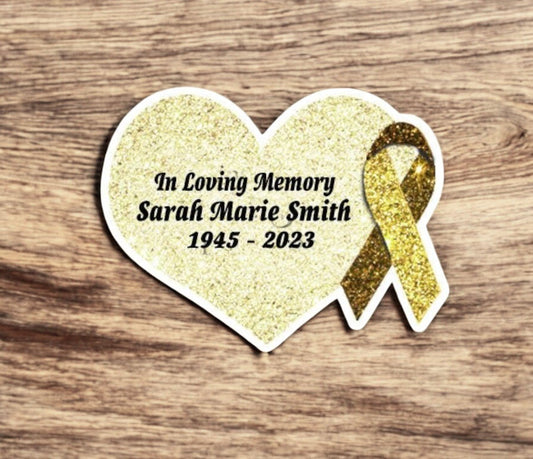 Gold Cancer Ribbon Heart Pin - Pack of 10 - Celebrate Prints