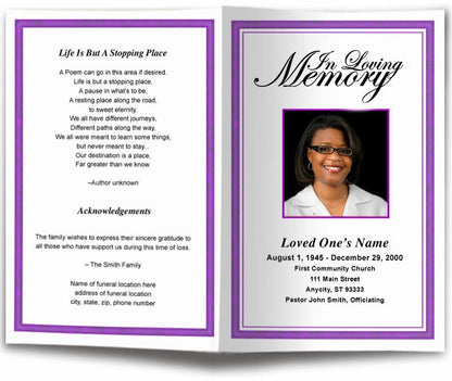 Goldenrod Funeral Program Template - The Funeral Program Site