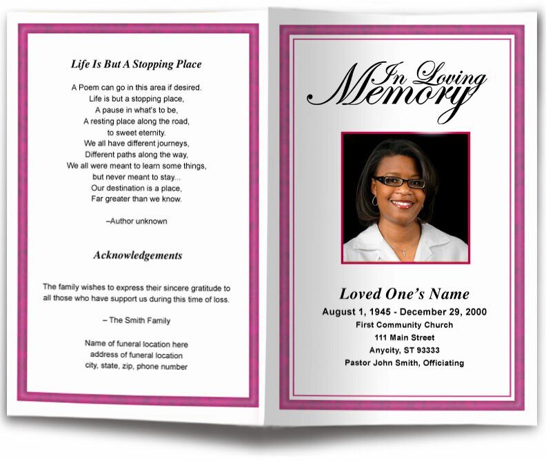 Goldenrod Funeral Program Template - The Funeral Program Site