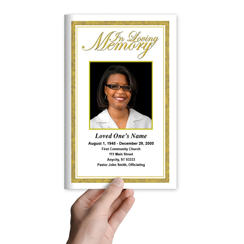 Goldenrod Funeral Program Template - The Funeral Program Site