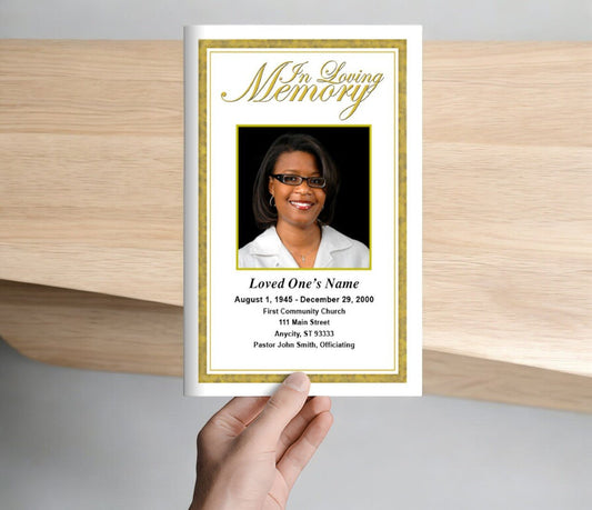 Goldenrod Funeral Program Template - The Funeral Program Site