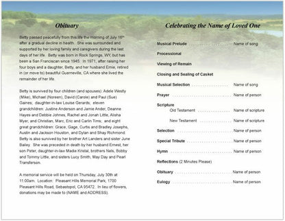 Golfer Funeral Program Template - The Funeral Program Site