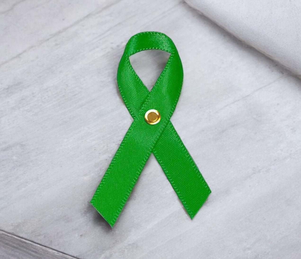 Green Cancer Ribbon, Awareness Ribbons (No Personalization) - Pack of 10 - Celebrate Prints