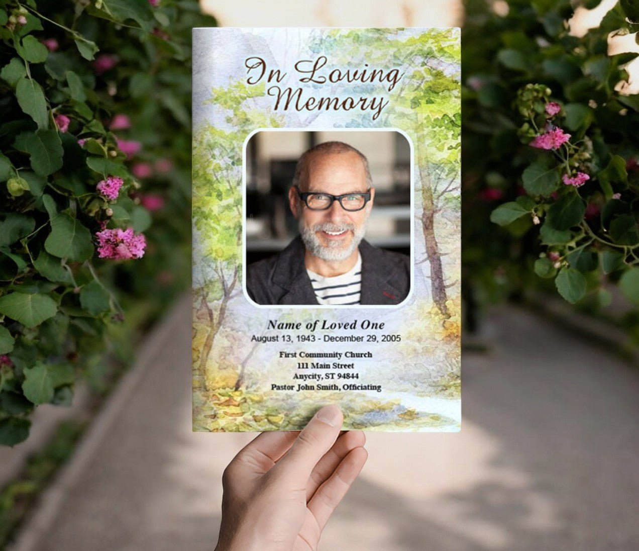 Greenery Funeral Program Template - The Funeral Program Site